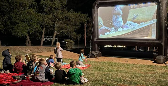 Spend a hot summer evening watching family movies in Feeney Park in Murphys, California
